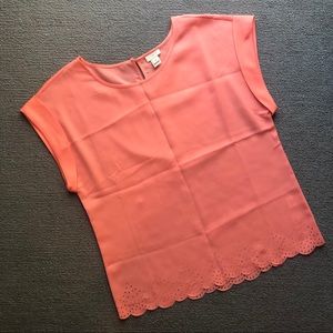 JCrew Size 4 women’s Coral Cap Sleeve Blouse